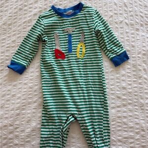 Green Striped Kids One Piece with Tool Design